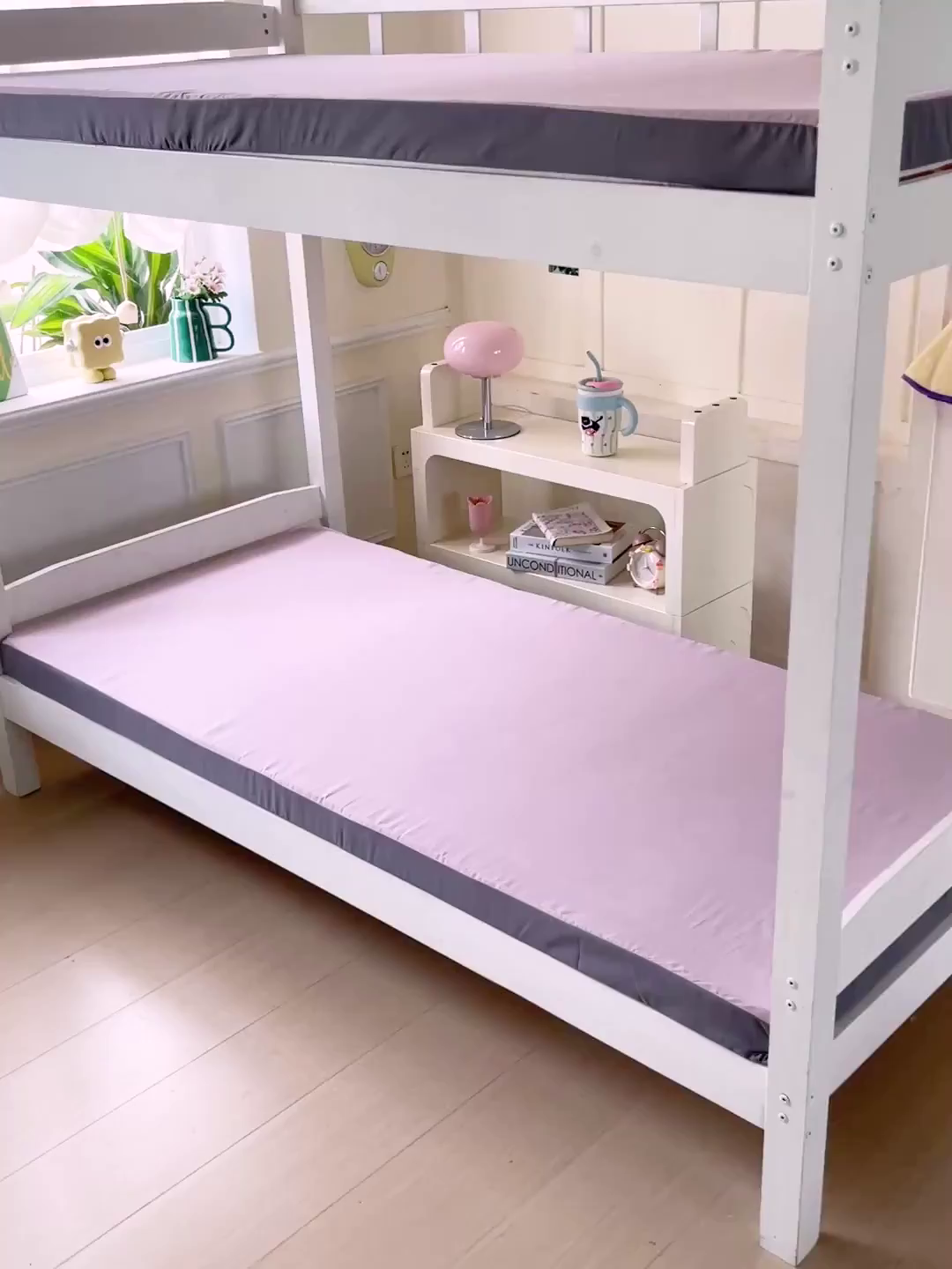 91家纺网 家纺一手货源 找家纺 小豚鼠 2025新款学生季蛋壳压花床垫记忆棉床垫学生宿舍软垫海绵垫子 藕灰粉