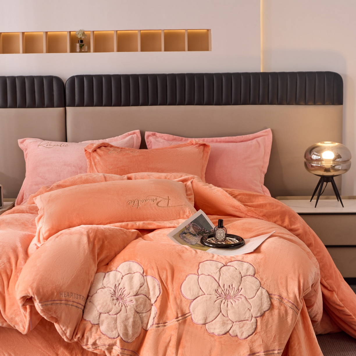 91家纺网 家纺一手货源 找家纺 卡诗兰 2026新款保暖牛奶绒四件套-花影 花影-暖玉