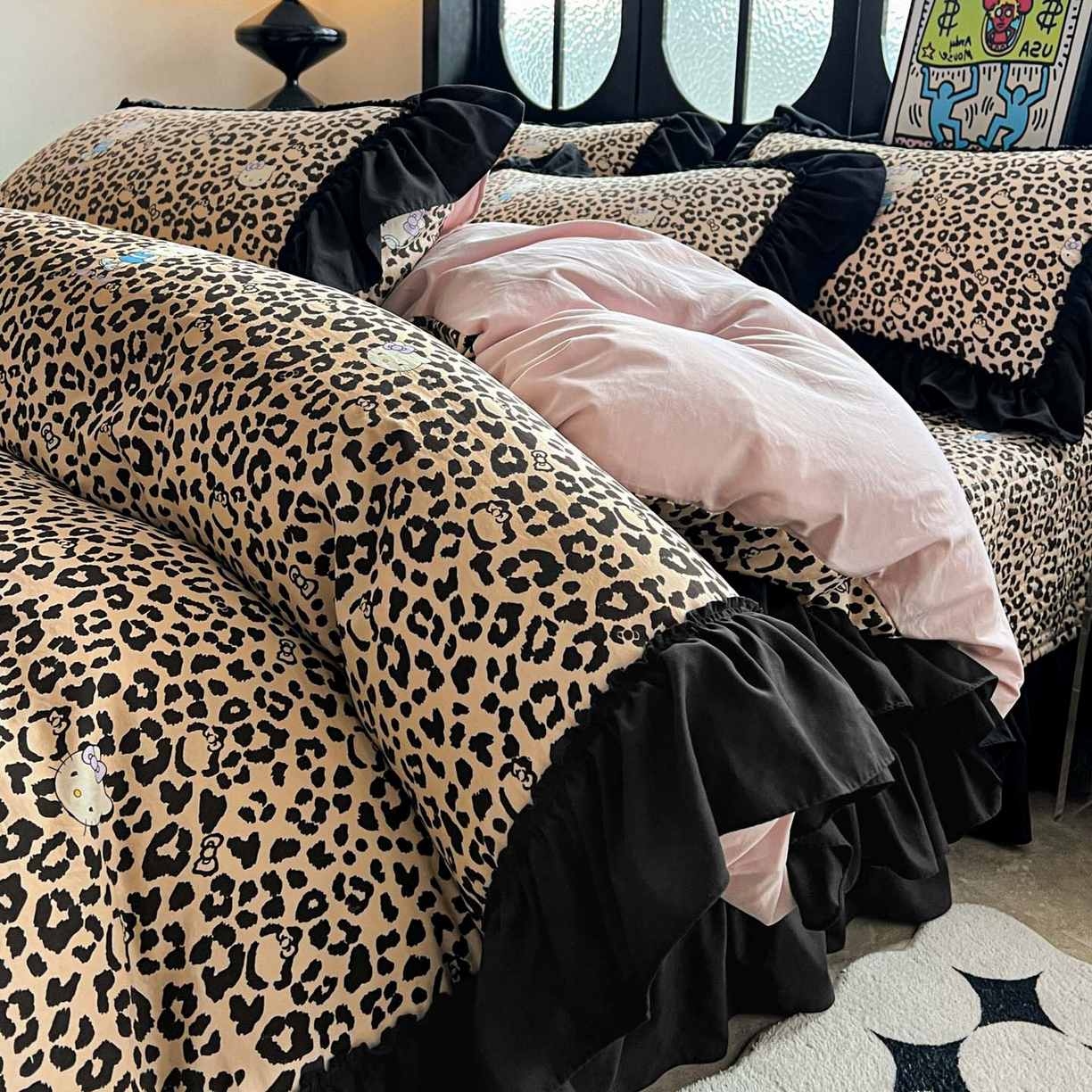 91家纺网 家纺一手货源 找家纺 （总）富米莱（原臻工厂） 2026新款法式赫本风大花边A类古法仿棉云感纱床盖床裙四件套