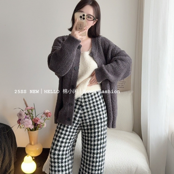 91家纺网 家纺一手货源 找家纺 （总）妍景家居生活馆 2026新款软绵绵格格家居服睡衣三件套