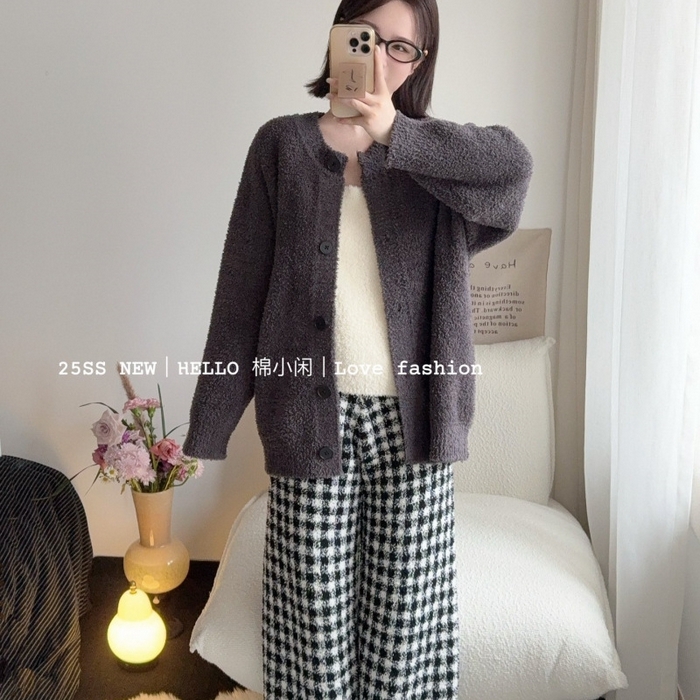 91家纺网 家纺一手货源 找家纺 （总）妍景家居生活馆 2026新款软绵绵格格家居服睡衣三件套