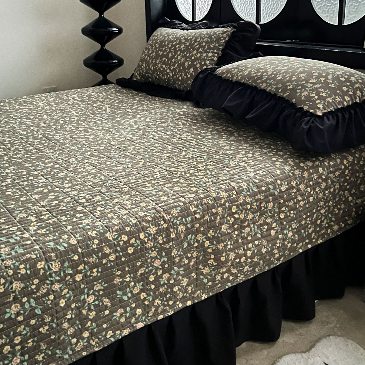 91家纺网 家纺一手货源 找家纺 富米莱（原臻工厂） 2026新款法式赫本风大花边A类古法仿棉云感纱床盖床裙四件套 知否