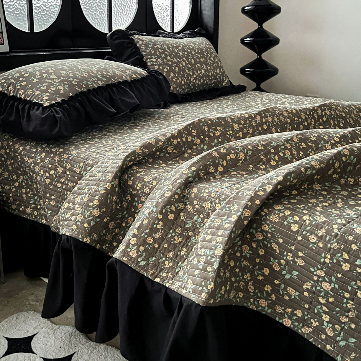 91家纺网 家纺一手货源 找家纺 富米莱（原臻工厂） 2026新款法式赫本风大花边A类古法仿棉云感纱床盖床裙四件套 知否