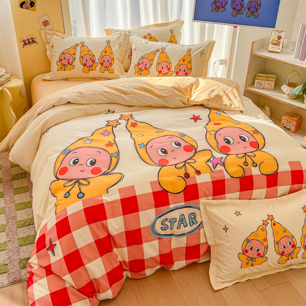 91家纺网 家纺一手货源 找家纺 （总）浩诚 2026新款大版全棉卡通四件套（陆续更新）