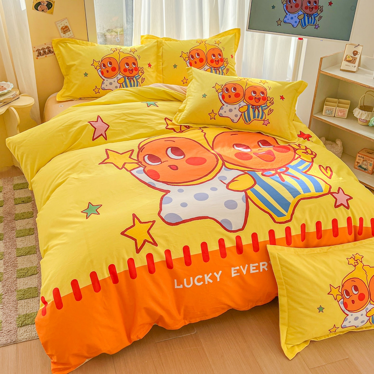 91家纺网 家纺一手货源 找家纺 浩诚 2026新款大版全棉卡通四件套（陆续更新） 小星仔