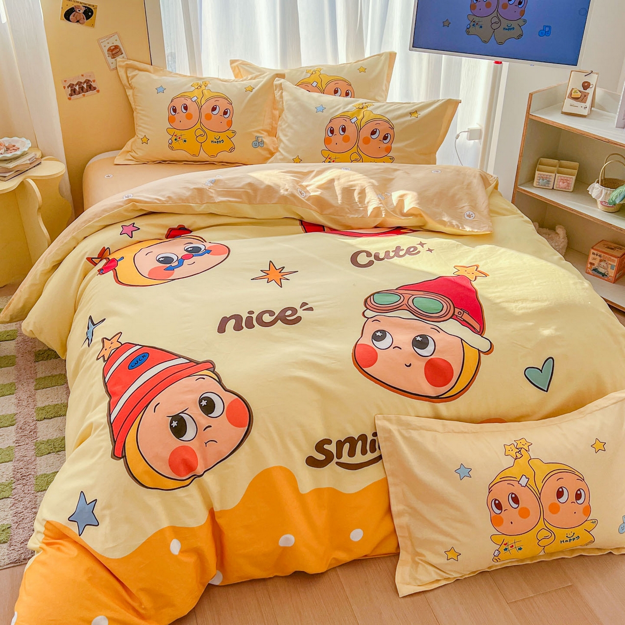 91家纺网 家纺一手货源 找家纺 浩诚 2026新款大版全棉卡通四件套（陆续更新） 星乐乐