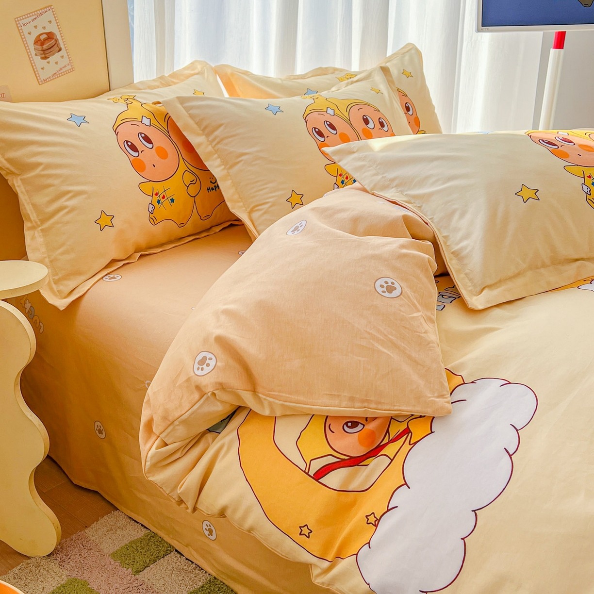 91家纺网 家纺一手货源 找家纺 浩诚 2026新款大版全棉卡通四件套（陆续更新） 星语心愿