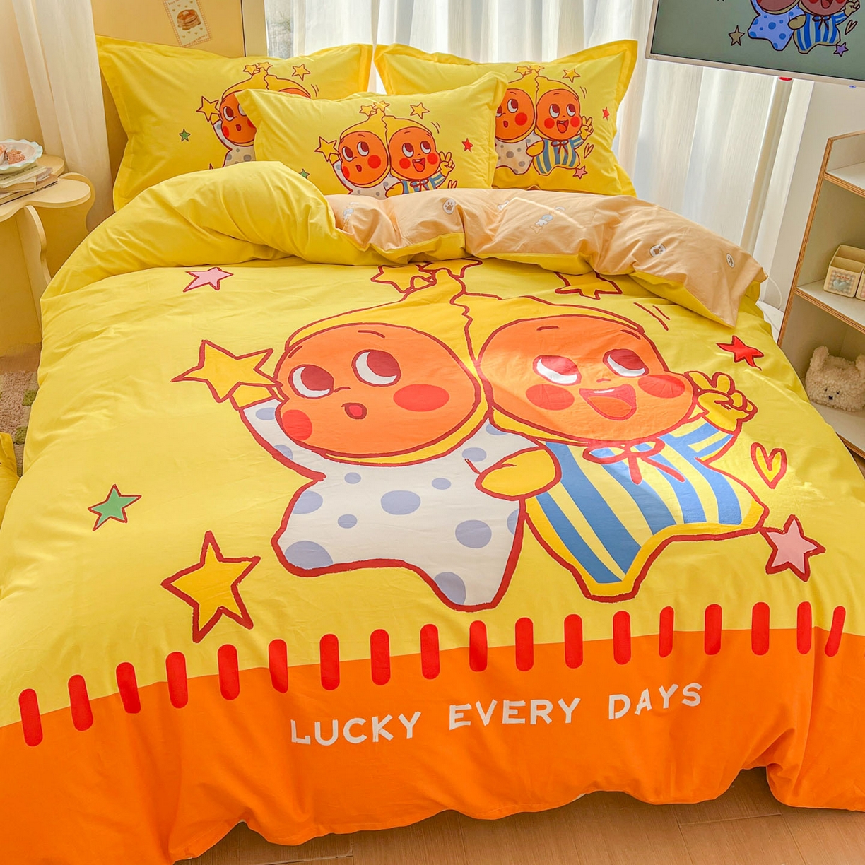 91家纺网 家纺一手货源 找家纺 浩诚 2026新款大版全棉卡通四件套（陆续更新） 小星仔