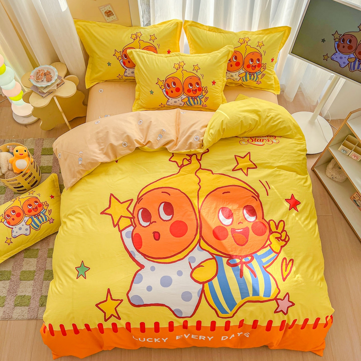 91家纺网 家纺一手货源 找家纺 浩诚 2026新款大版全棉卡通四件套（陆续更新） 小星仔