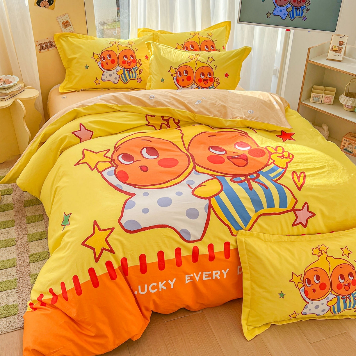 91家纺网 家纺一手货源 找家纺 浩诚 2026新款大版全棉卡通四件套（陆续更新） 小星仔