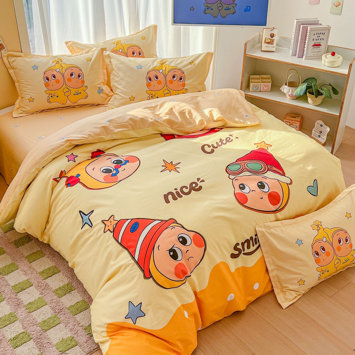 91家纺网 家纺一手货源 找家纺 浩诚 2026新款大版全棉卡通四件套（陆续更新） 星乐乐