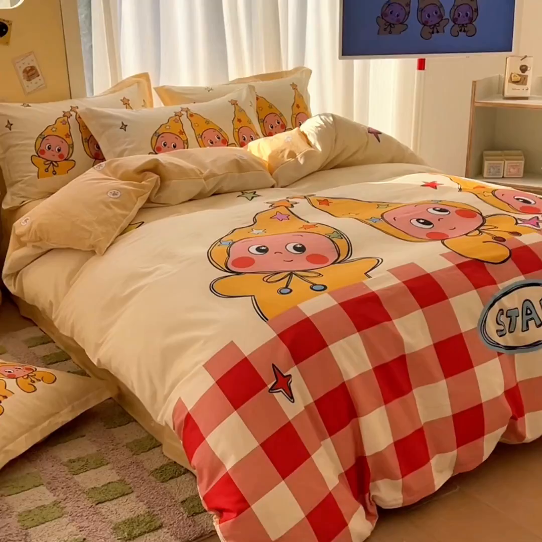 91家纺网 家纺一手货源 找家纺 （总）浩诚 2026新款大版全棉卡通四件套（陆续更新）