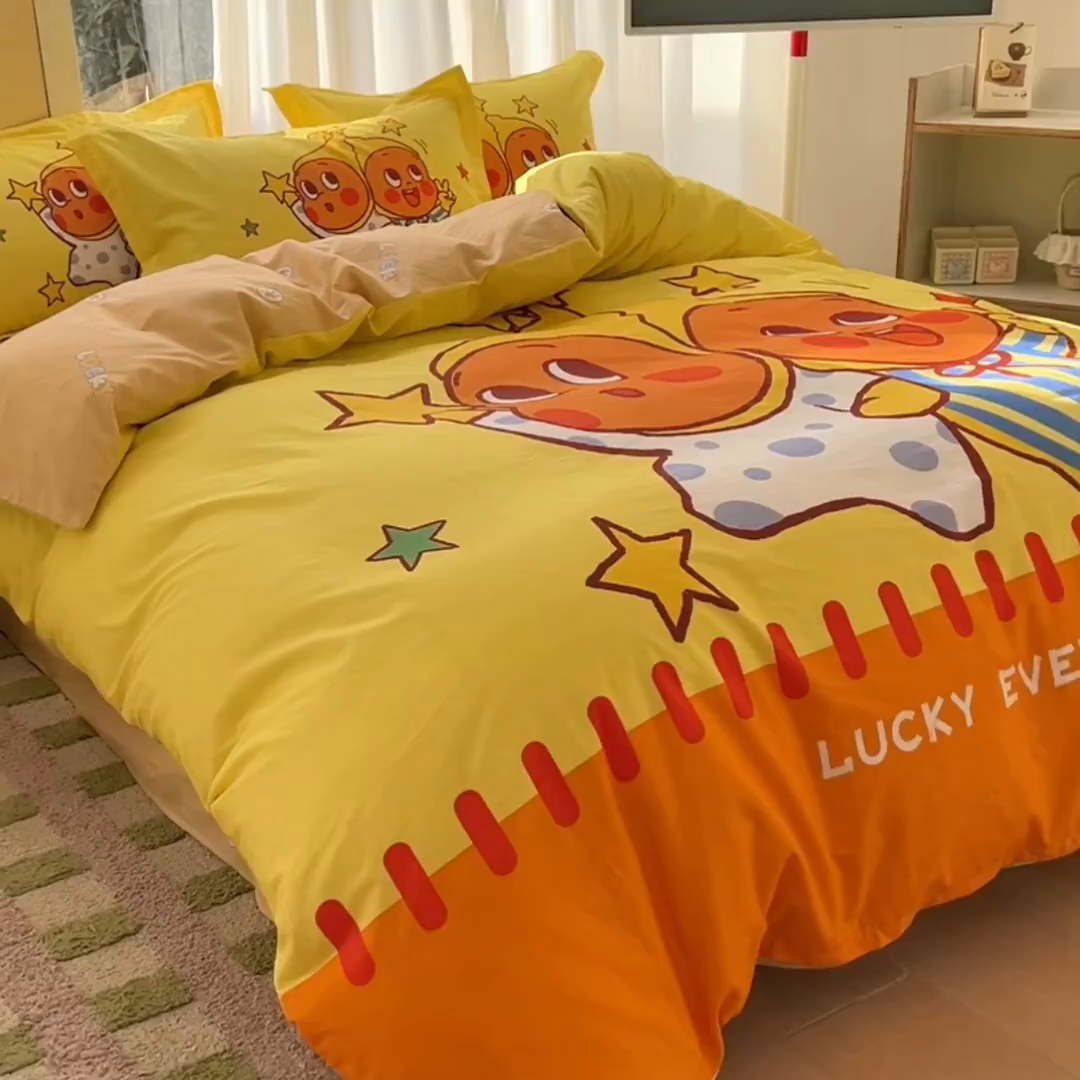 91家纺网 家纺一手货源 找家纺 浩诚 2026新款大版全棉卡通四件套（陆续更新） 小星仔