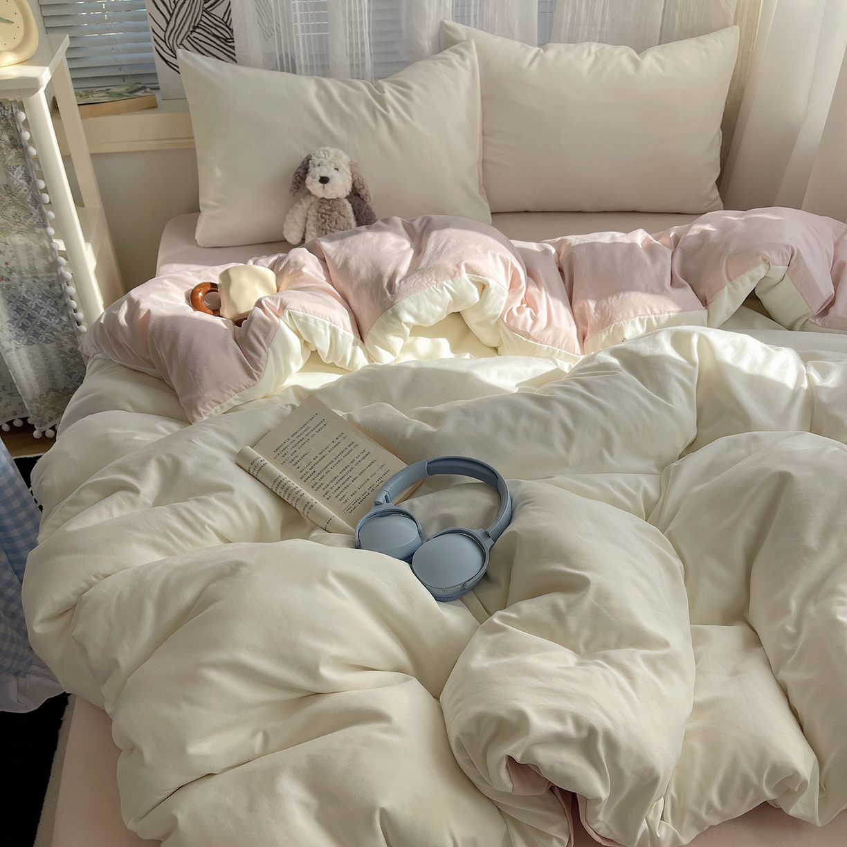 91家纺网 家纺一手货源 找家纺 （总）沐芷 2026 纯色水洗棉A类四件套105g床上用品床单被套三件套---【提供买家秀】