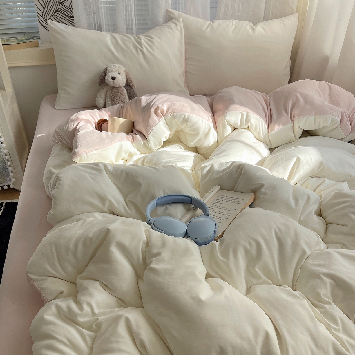 91家纺网 家纺一手货源 找家纺 （总）沐芷 2026 纯色水洗棉A类四件套105g床上用品床单被套三件套---【提供买家秀】