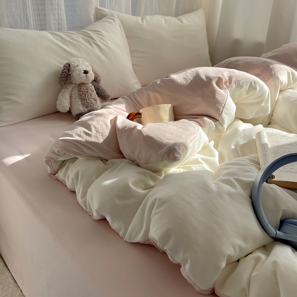 91家纺网 家纺一手货源 找家纺 （总）沐芷 2026 纯色水洗棉A类四件套105g床上用品床单被套三件套---【提供买家秀】