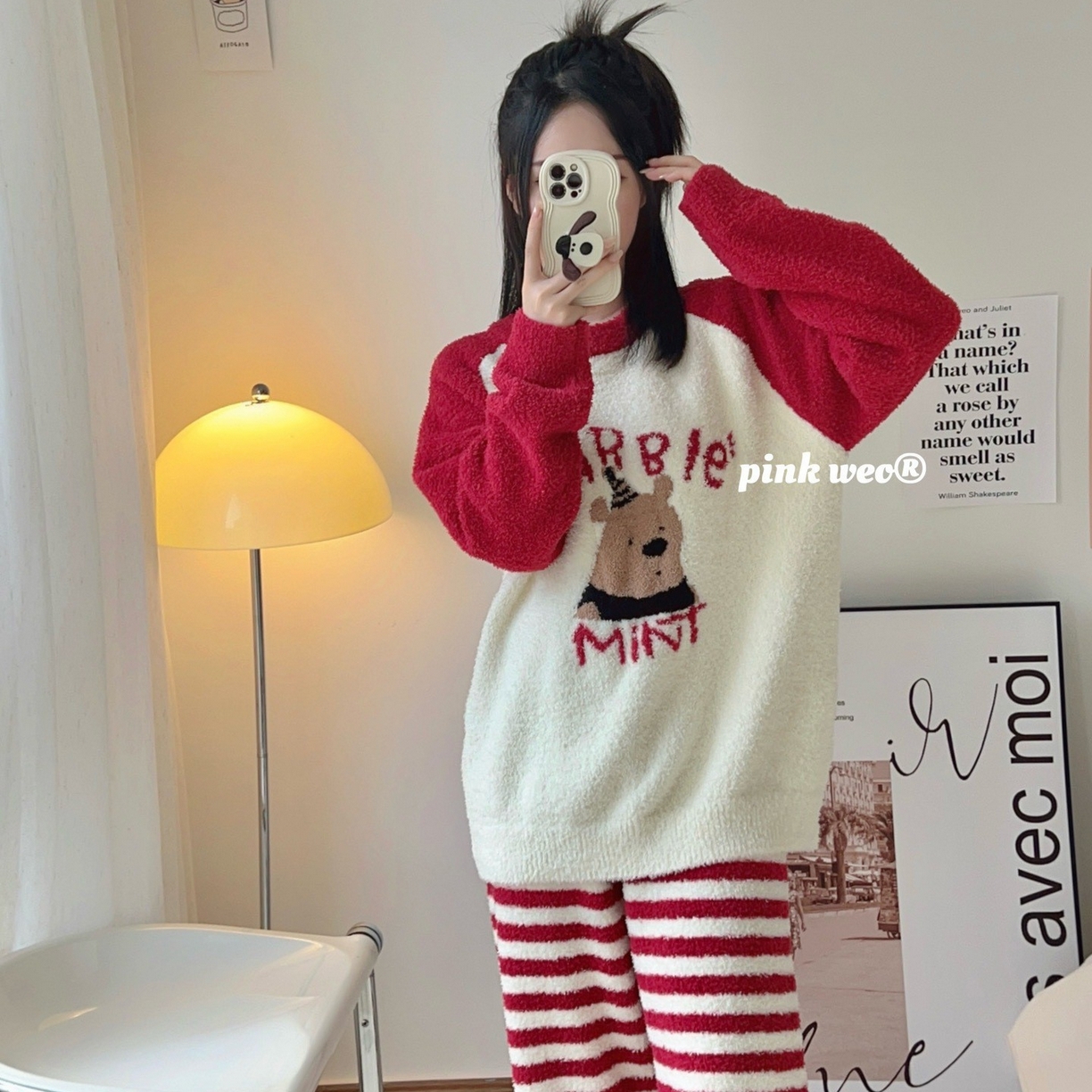 91家纺网 家纺一手货源 找家纺 （总）妍景家居生活馆 2026新款软绵绵条纹土拨鼠家居服睡衣套装