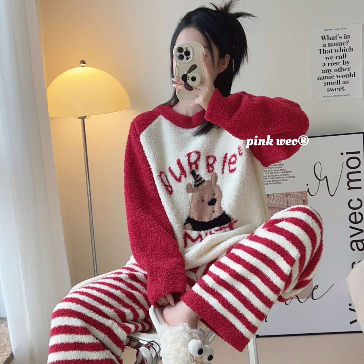 91家纺网 家纺一手货源 找家纺 （总）妍景家居生活馆 2026新款软绵绵条纹土拨鼠家居服睡衣套装