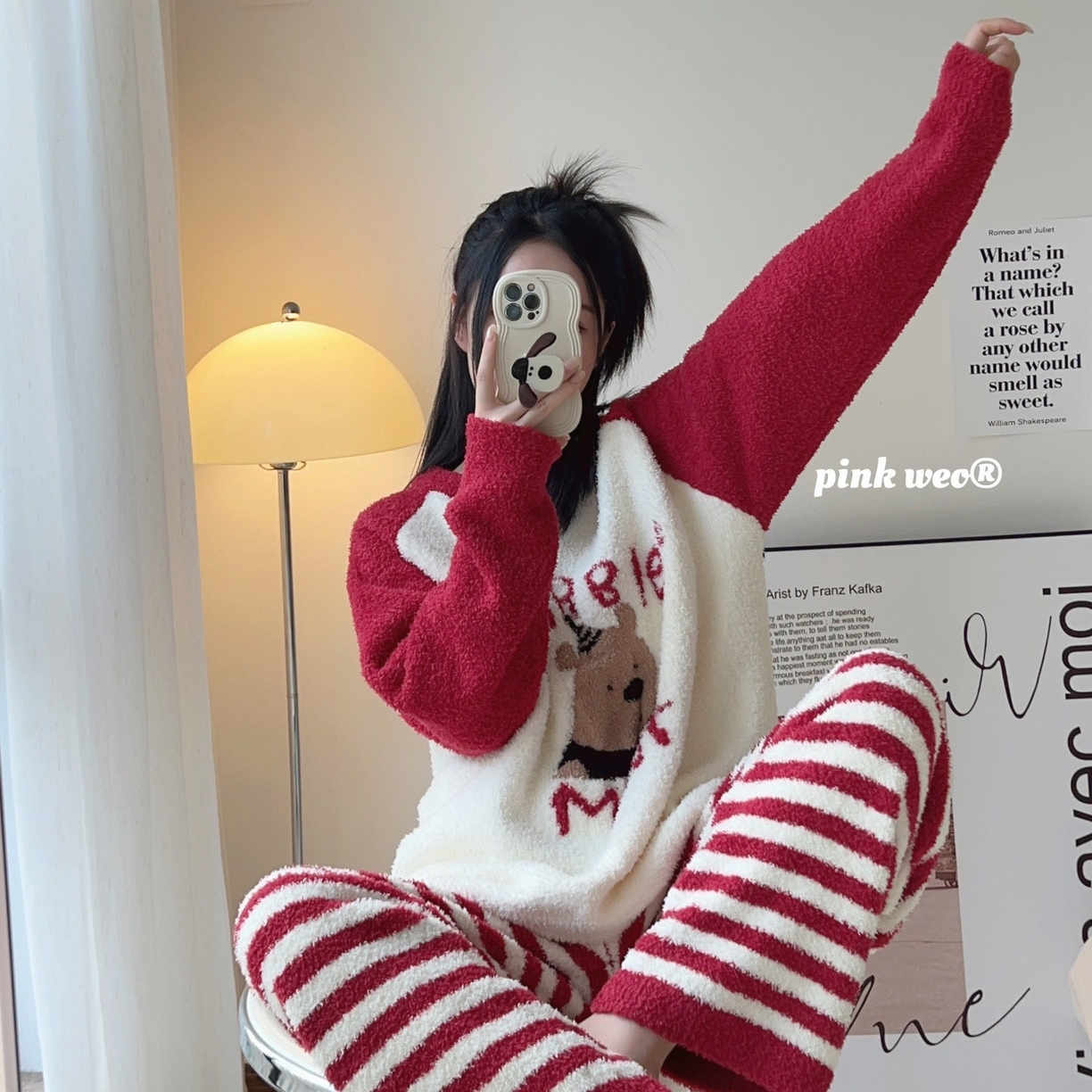 91家纺网 家纺一手货源 找家纺 （总）妍景家居生活馆 2026新款软绵绵条纹土拨鼠家居服睡衣套装