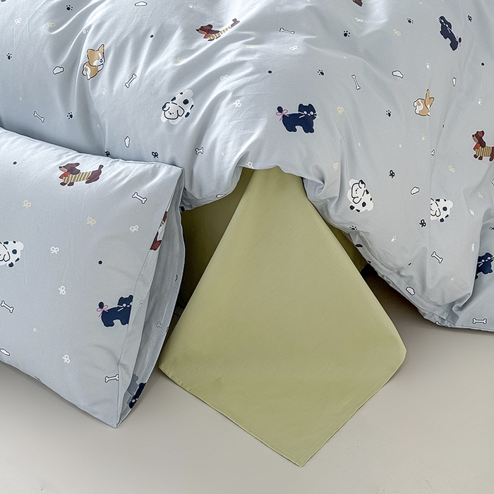 91家纺网 家纺一手货源 找家纺 Mr.pig猪先生水洗棉 2026新款A类小清新ins风全棉印花四件套（展示价格为控价，实际价格联系客服） 快乐宠物