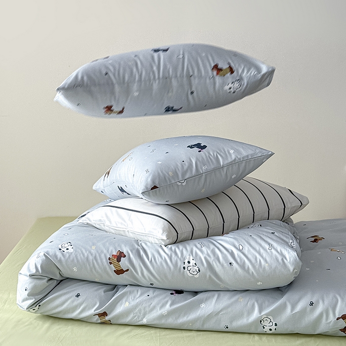 91家纺网 家纺一手货源 找家纺 Mr.pig猪先生水洗棉 2026新款A类小清新ins风全棉印花四件套（展示价格为控价，实际价格联系客服） 快乐宠物