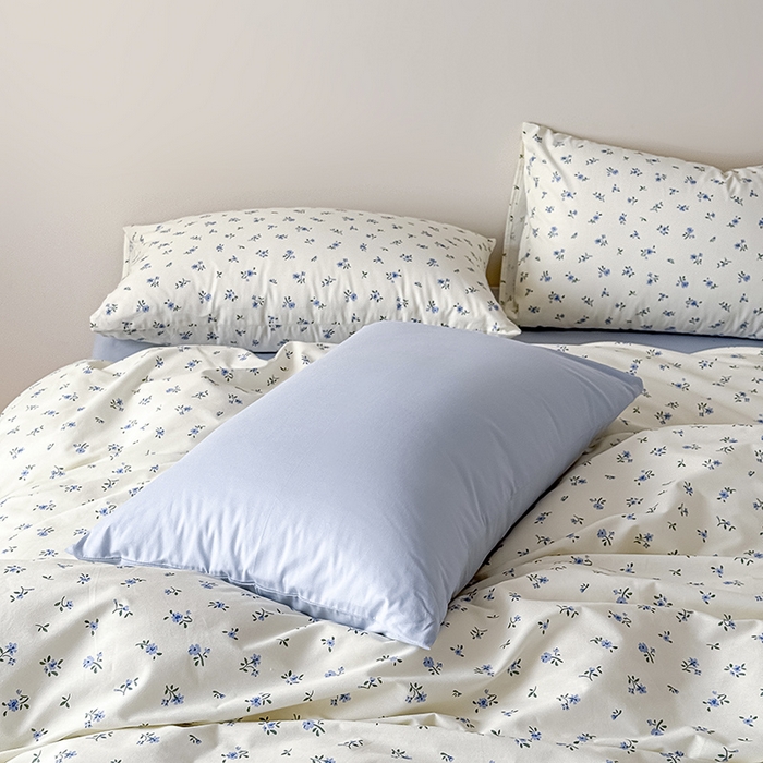 91家纺网 家纺一手货源 找家纺 Mr.pig猪先生水洗棉 2026新款A类小清新ins风全棉印花四件套（展示价格为控价，实际价格联系客服） 春日蓝花