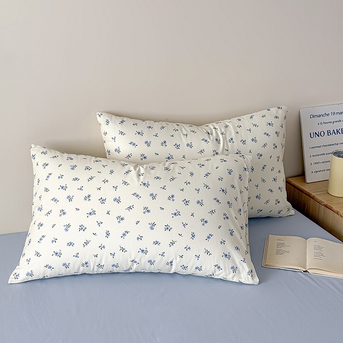 91家纺网 家纺一手货源 找家纺 Mr.pig猪先生水洗棉 2026新款A类小清新ins风全棉印花四件套（展示价格为控价，实际价格联系客服） 春日蓝花