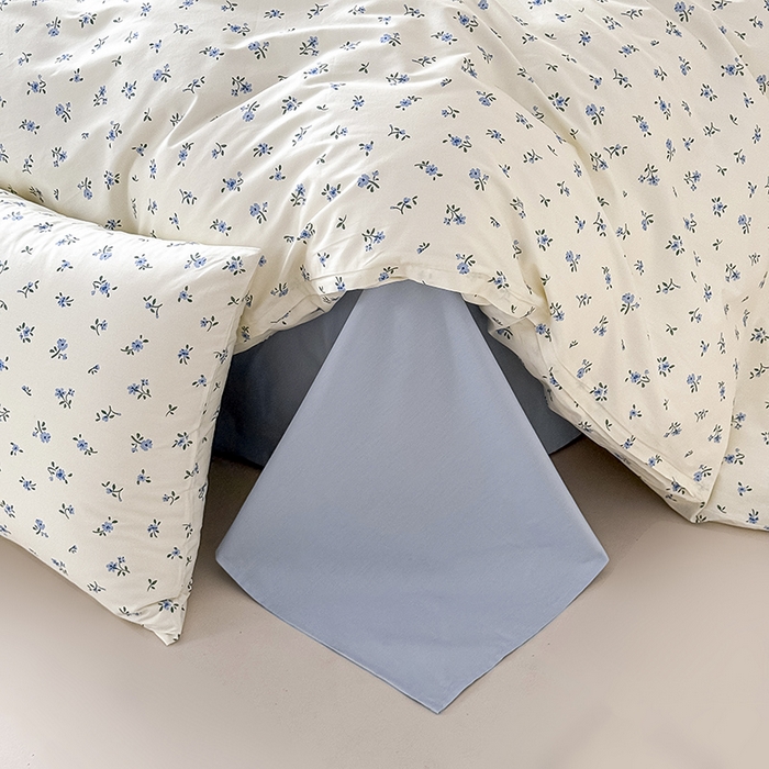 91家纺网 家纺一手货源 找家纺 Mr.pig猪先生水洗棉 2026新款A类小清新ins风全棉印花四件套（展示价格为控价，实际价格联系客服） 春日蓝花