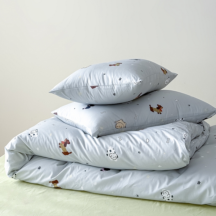 91家纺网 家纺一手货源 找家纺 Mr.pig猪先生水洗棉 2026新款A类小清新ins风全棉印花四件套（展示价格为控价，实际价格联系客服） 快乐宠物