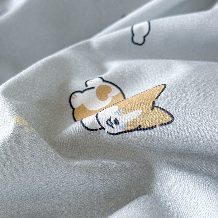 91家纺网 家纺一手货源 找家纺 Mr.pig猪先生水洗棉 2026新款A类小清新ins风全棉印花四件套（展示价格为控价，实际价格联系客服） 快乐宠物