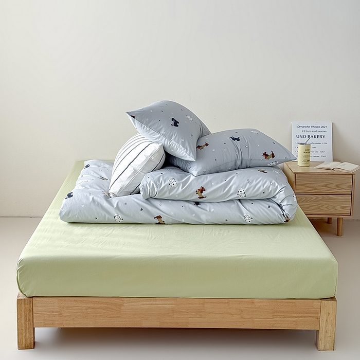 91家纺网 家纺一手货源 找家纺 Mr.pig猪先生水洗棉 2026新款A类小清新ins风全棉印花四件套（展示价格为控价，实际价格联系客服） 快乐宠物