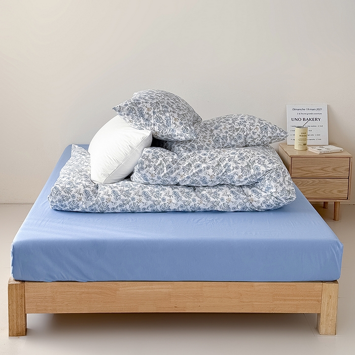 91家纺网 家纺一手货源 找家纺 Mr.pig猪先生水洗棉 2026新款A类小清新ins风全棉印花四件套（展示价格为控价，实际价格联系客服） 蓝调