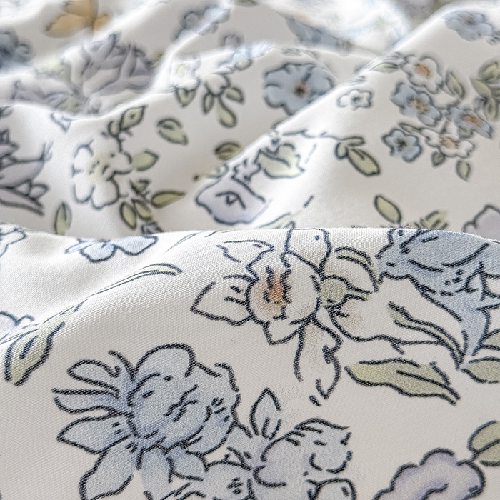 91家纺网 家纺一手货源 找家纺 Mr.pig猪先生水洗棉 2026新款A类小清新ins风全棉印花四件套（展示价格为控价，实际价格联系客服） 蓝调