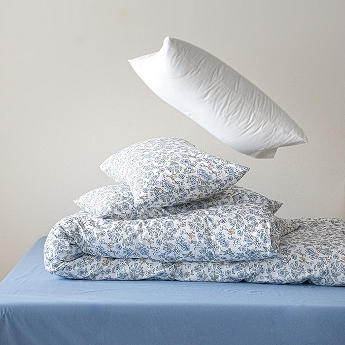 91家纺网 家纺一手货源 找家纺 Mr.pig猪先生水洗棉 2026新款A类小清新ins风全棉印花四件套（展示价格为控价，实际价格联系客服） 蓝调