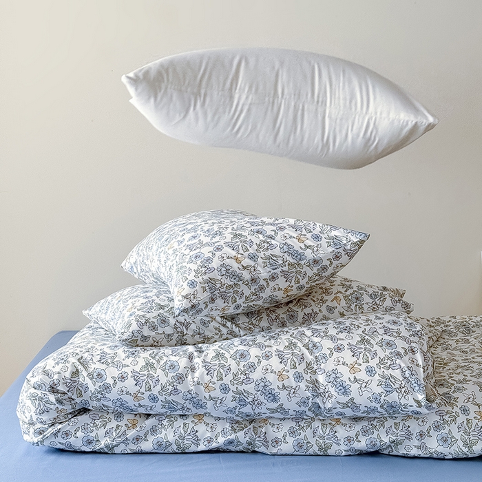 91家纺网 家纺一手货源 找家纺 Mr.pig猪先生水洗棉 2026新款A类小清新ins风全棉印花四件套（展示价格为控价，实际价格联系客服） 蓝调