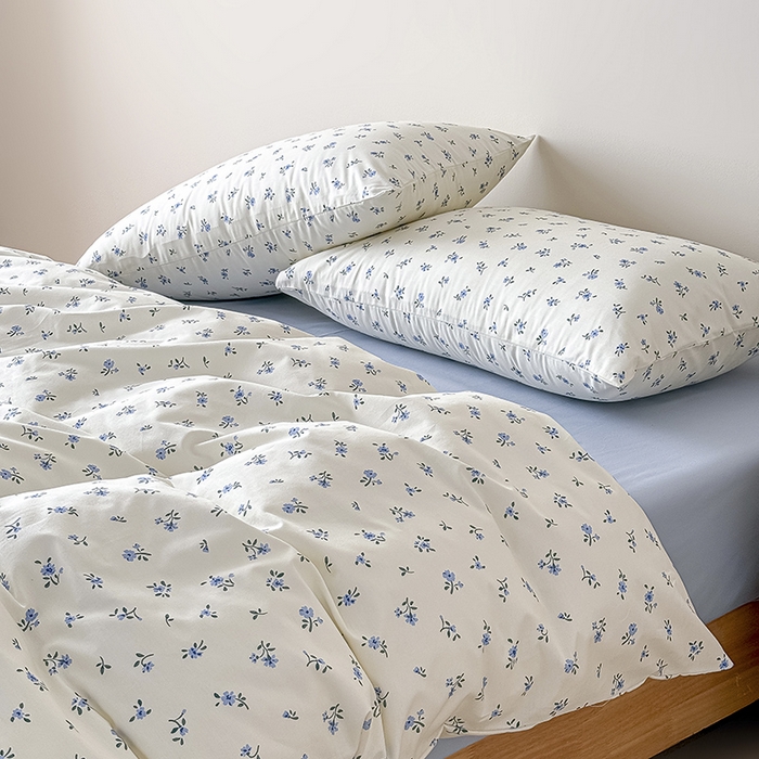 Mr.pig猪先生水洗棉 2026新款A类小清新ins风全棉印花四件套（展示价格为控价，实际价格联系客服） 春日蓝花