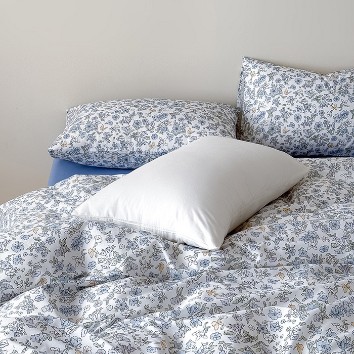 91家纺网 家纺一手货源 找家纺 Mr.pig猪先生水洗棉 2026新款A类小清新ins风全棉印花四件套（展示价格为控价，实际价格联系客服） 蓝调