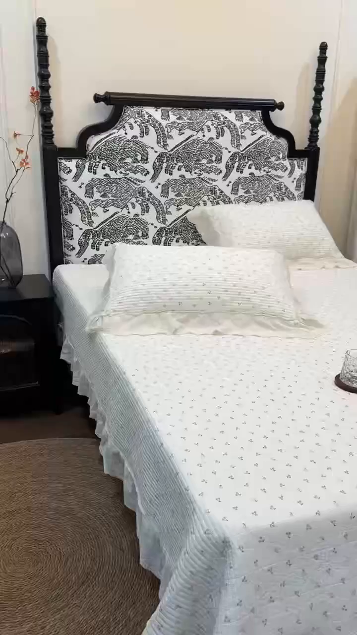 91家纺网 家纺一手货源 找家纺 （总）床盖工厂店 2026新款韩式田园小碎花系双面全棉花边床盖三件套