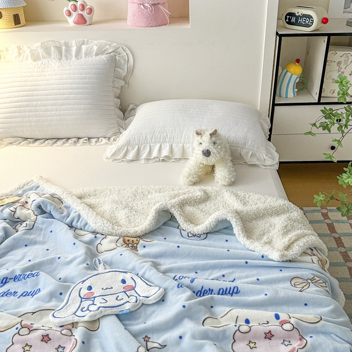 91家纺网 家纺一手货源 找家纺 【12.29周一秒杀 三人助力9.9带回家】三丽鸥羊羔毛毯