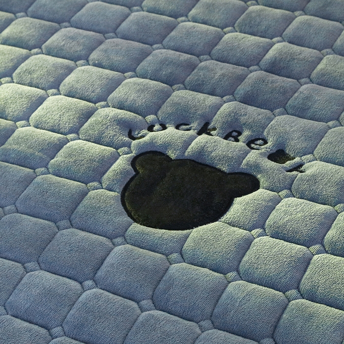 91家纺网 家纺一手货源 找家纺 金禾家纺 2025新款米奇熊牛奶绒床垫床褥子床护垫 米奇熊-蓝