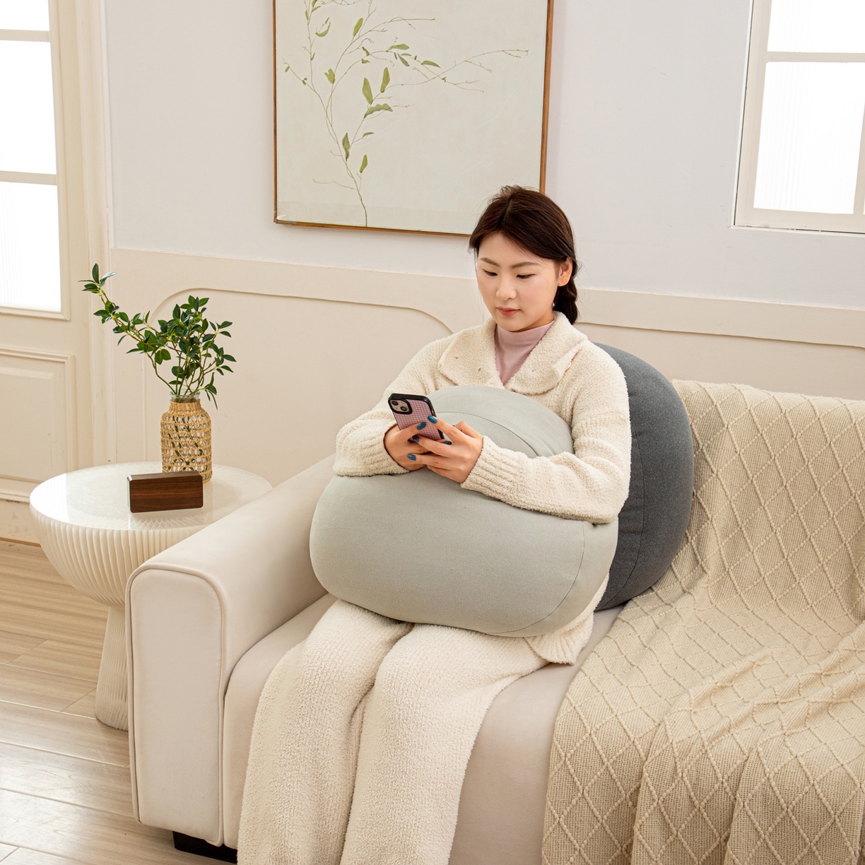 91家纺网 家纺一手货源 找家纺 （总）沐沐家纺 2026新款麂皮绒抱抱枕不可拆洗