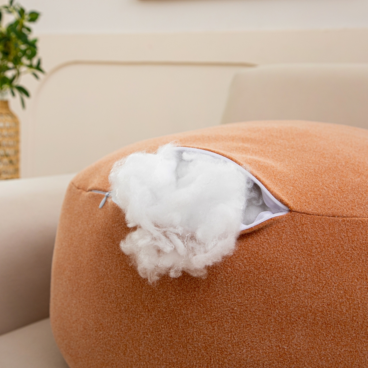 91家纺网 家纺一手货源 找家纺 沐沐家纺 2026新款麂皮绒抱抱枕不可拆洗 甜蜜橙