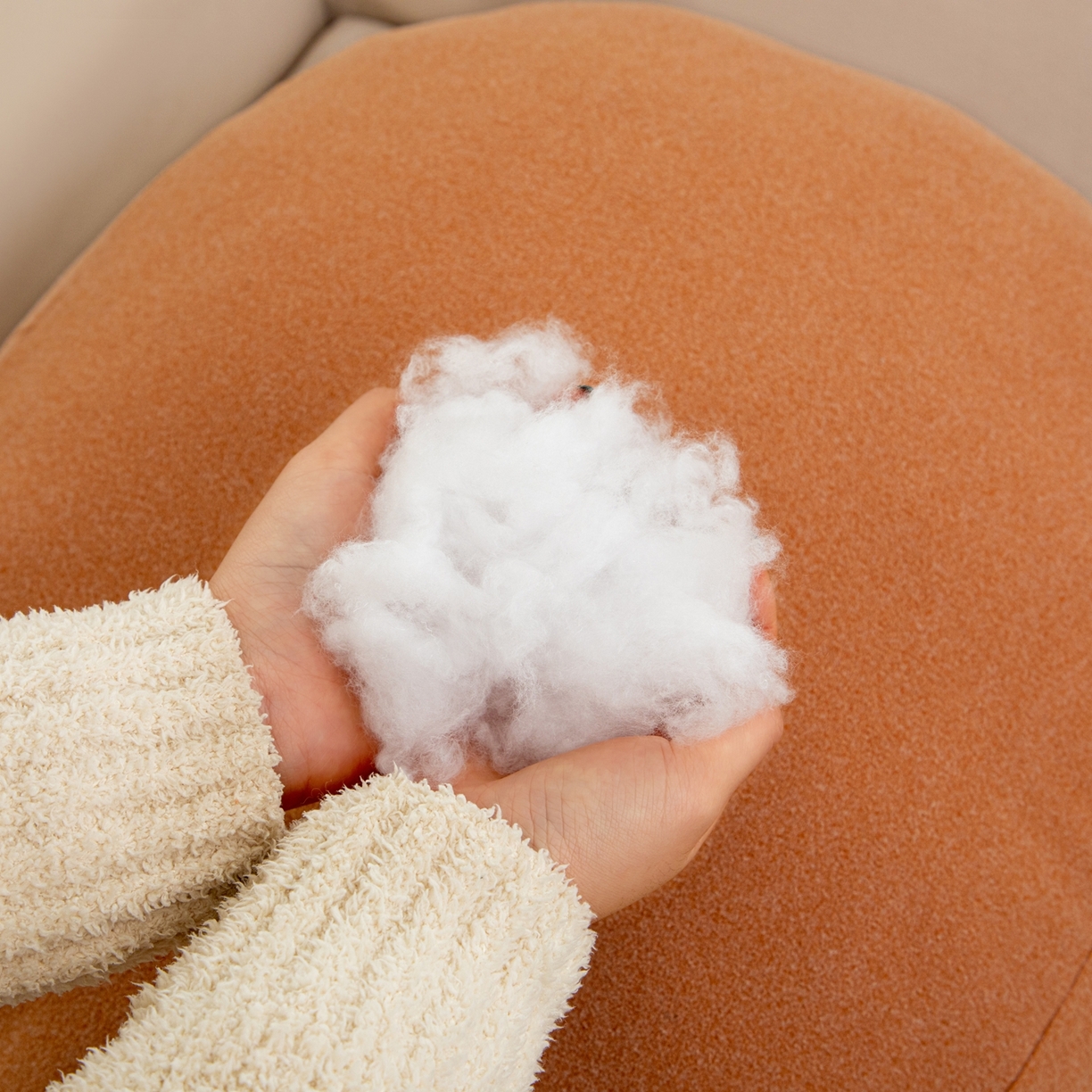 91家纺网 家纺一手货源 找家纺 沐沐家纺 2026新款麂皮绒抱抱枕不可拆洗 甜蜜橙