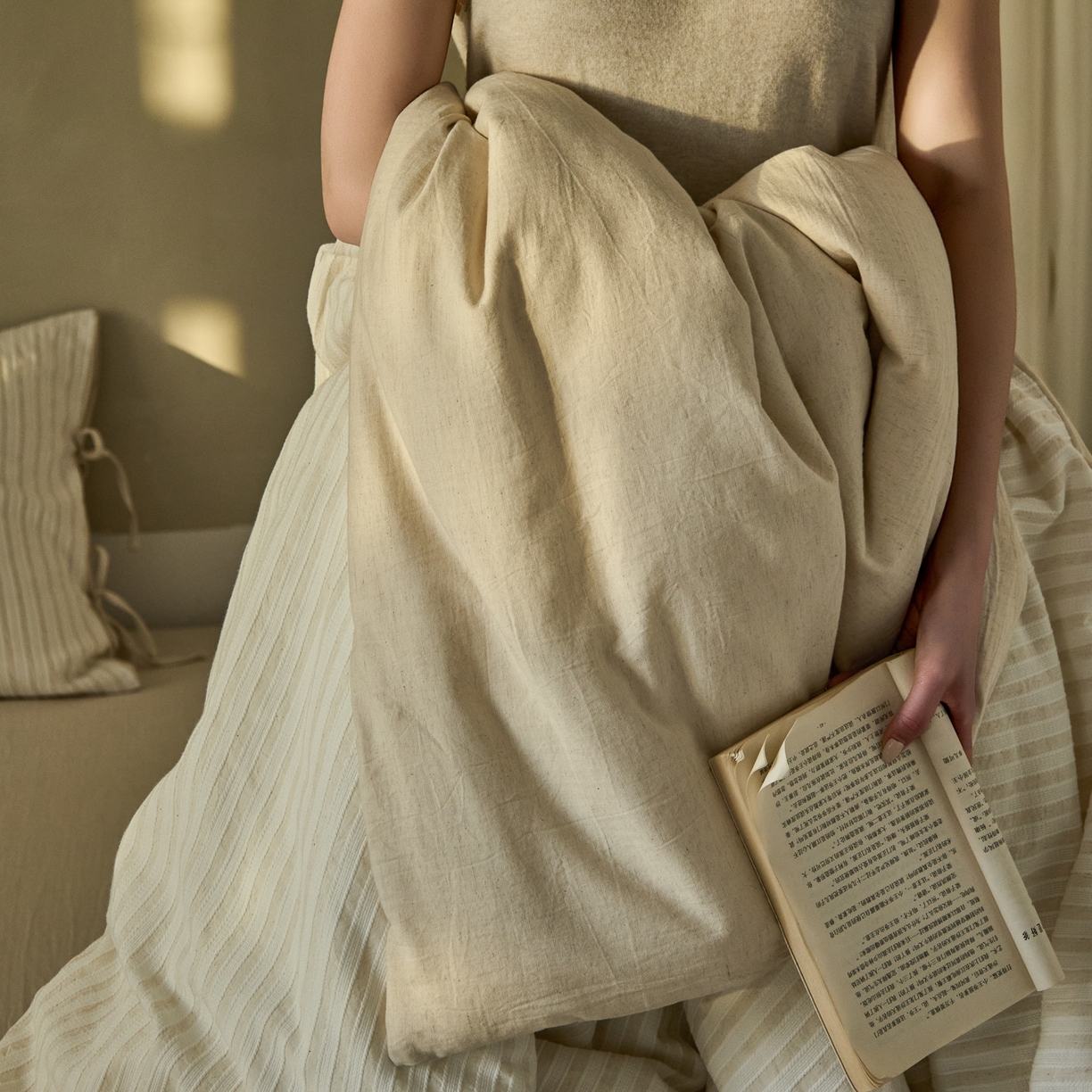 91家纺网 家纺一手货源 找家纺 （总）例外 2026新款A类色织亚麻不染提花水洗棉四件套-艾文【专版控价  券后小号不得低于255 标准不得低于335 加大不得低于350】