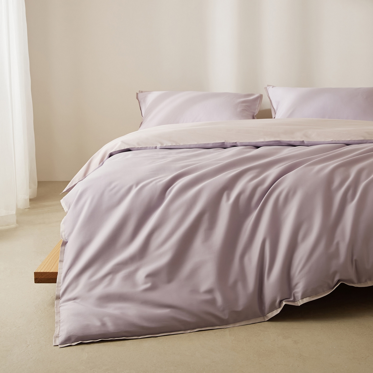 91家纺网 家纺一手货源 找家纺 EH家居 2026新款长绒棉窄边四件套 冰草紫