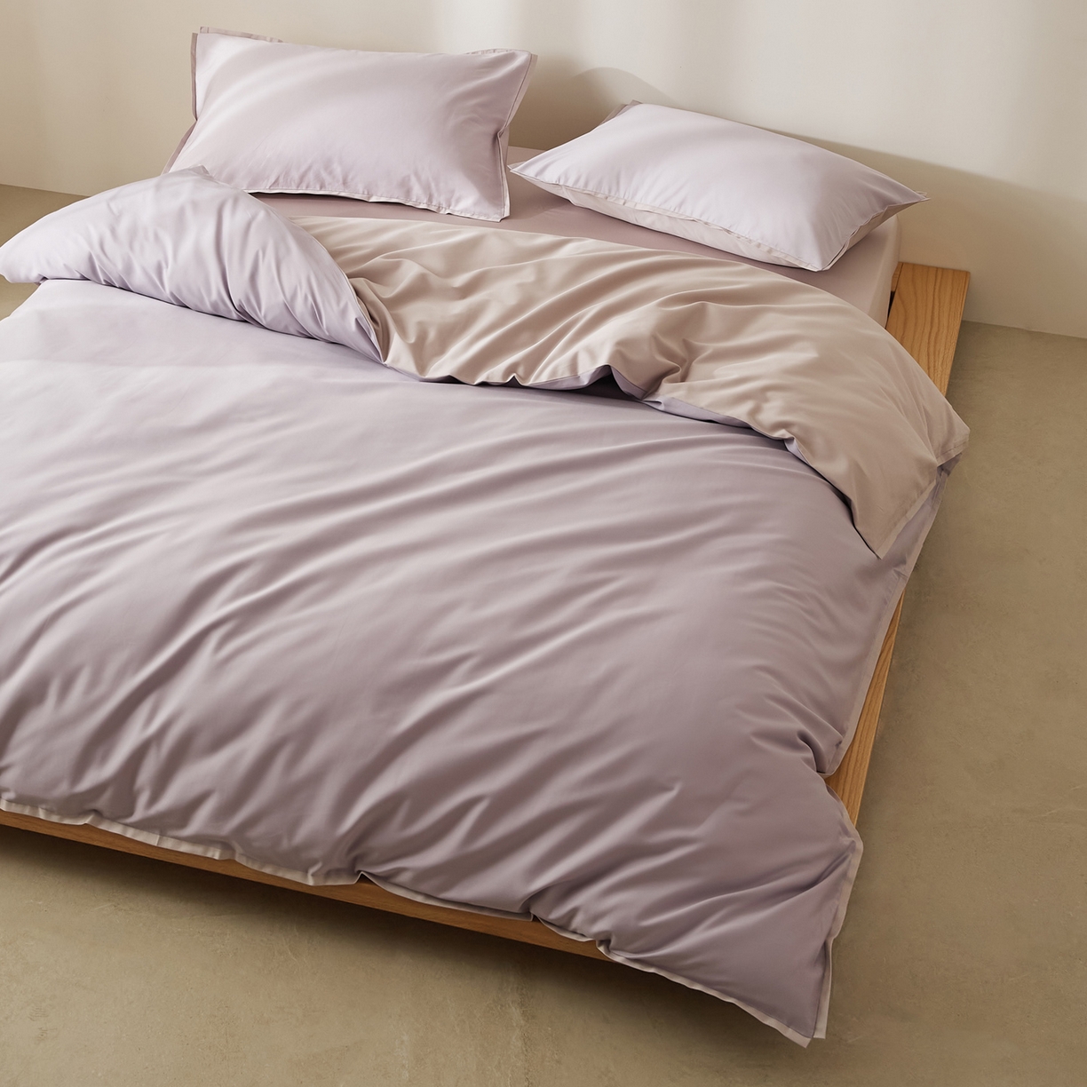 91家纺网 家纺一手货源 找家纺 EH家居 2026新款长绒棉窄边四件套 冰草紫