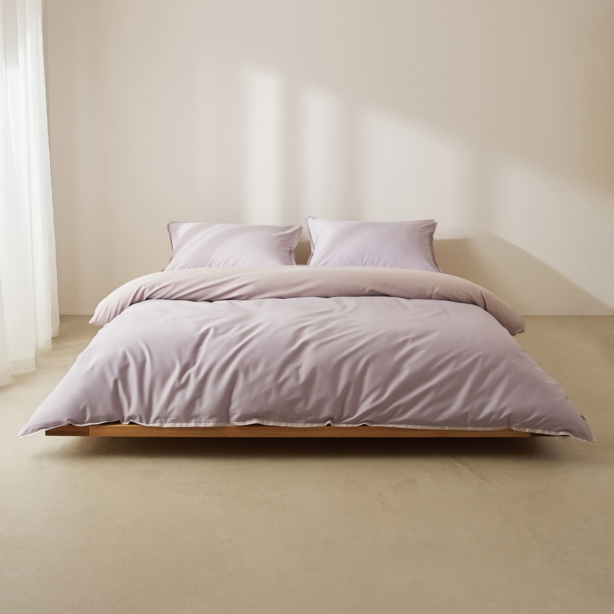 91家纺网 家纺一手货源 找家纺 EH家居 2026新款长绒棉窄边四件套 冰草紫