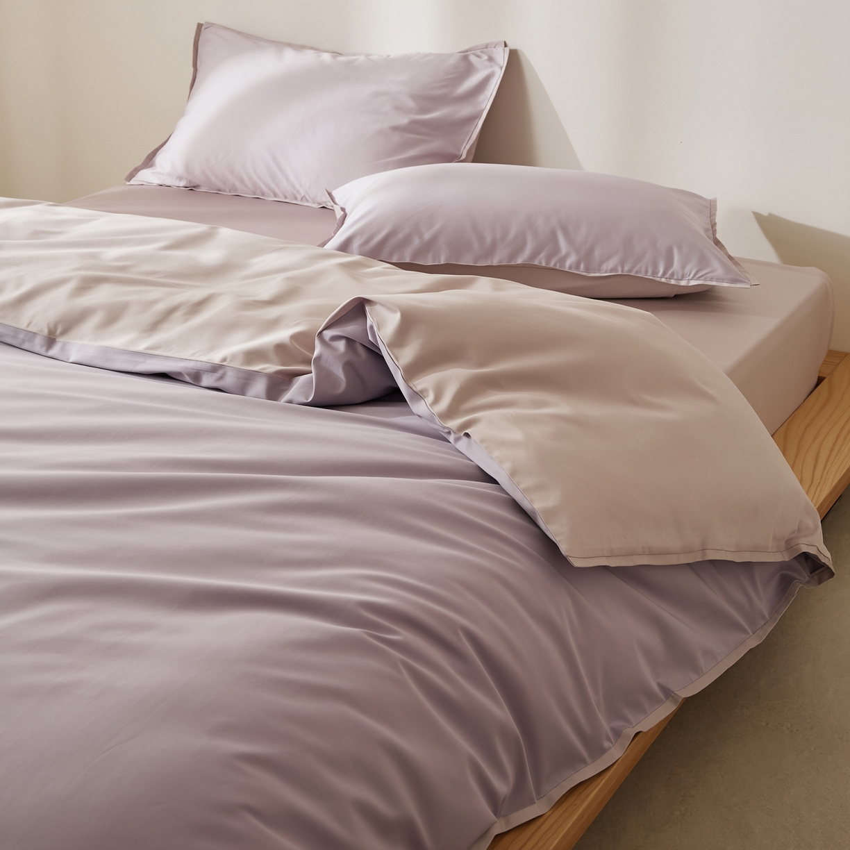 EH家居 2026新款长绒棉窄边四件套 冰草紫
