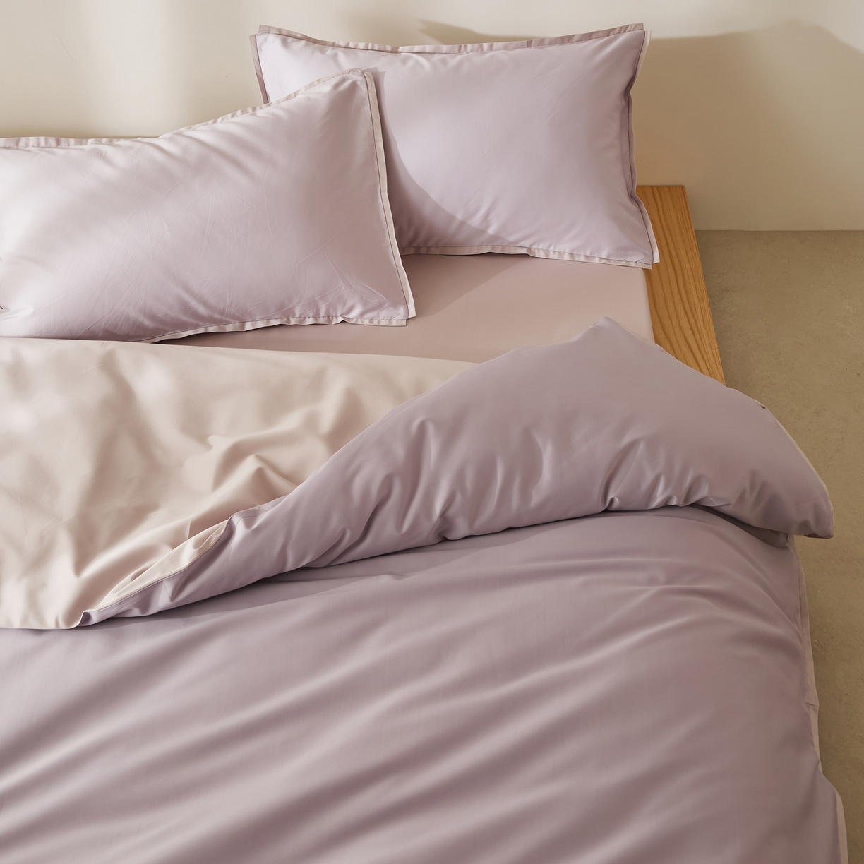 91家纺网 家纺一手货源 找家纺 EH家居 2026新款长绒棉窄边四件套 冰草紫