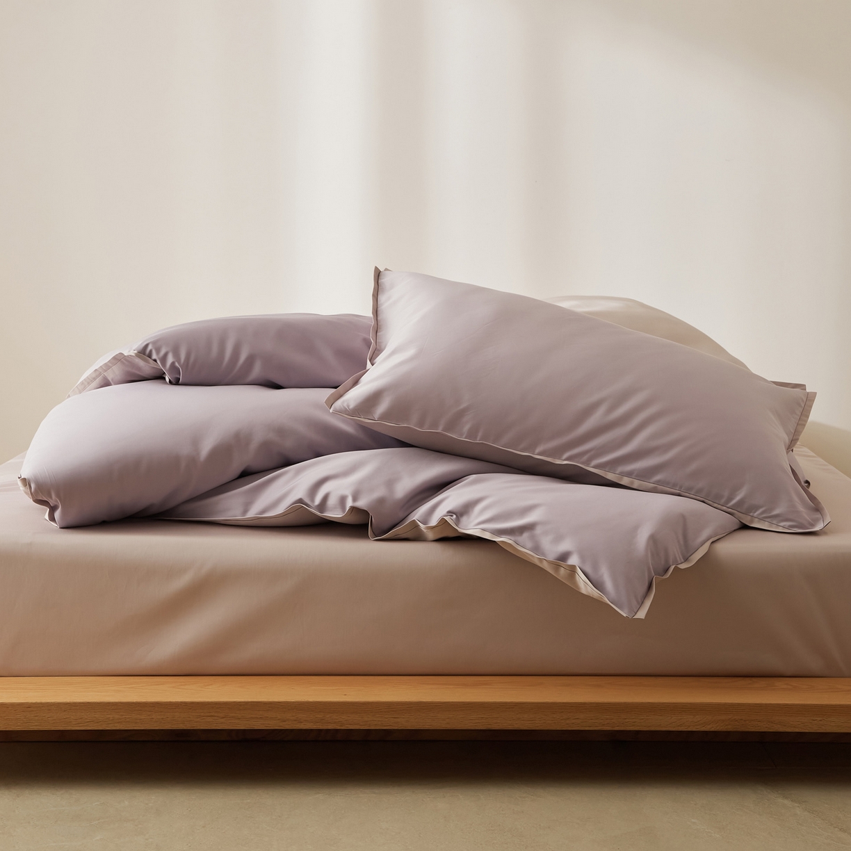 91家纺网 家纺一手货源 找家纺 EH家居 2026新款长绒棉窄边四件套 冰草紫